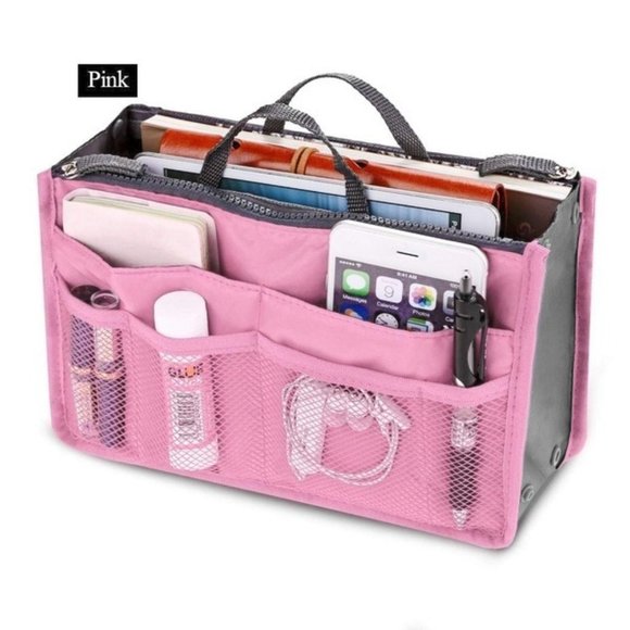 Handbags - Travel Collapsible Organizer Insert Pouch - Pink